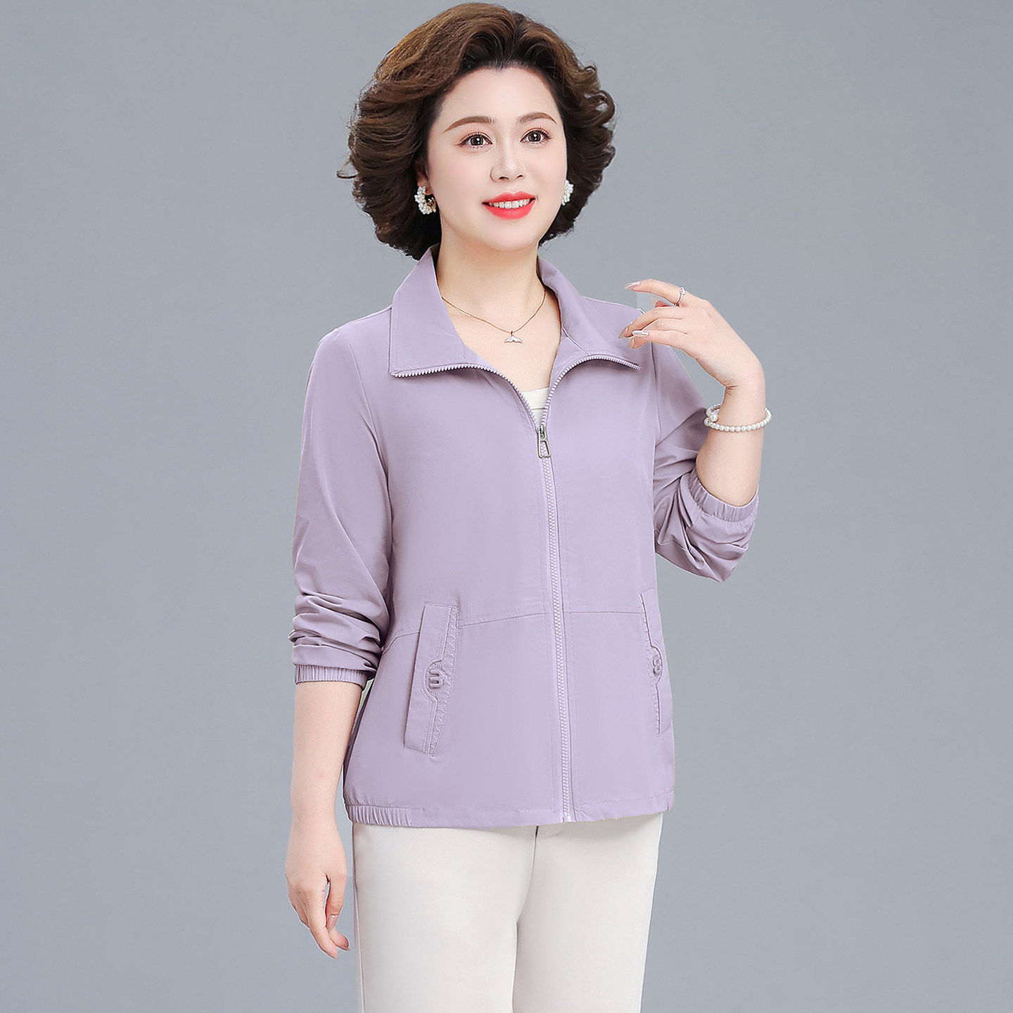中老年春夏季女装50岁短款防晒衣