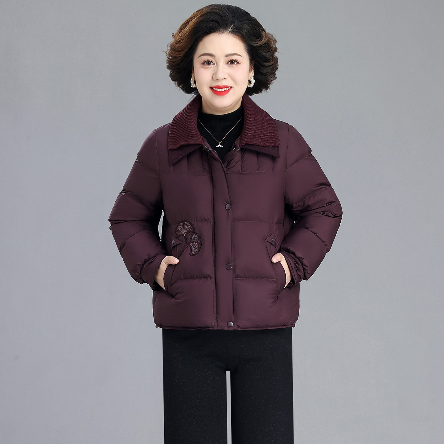 中老年妈妈装小个子洋气轻便外套