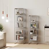 落地铁艺书架简约现代客厅一体靠墙多层展示置物架家用儿童书报架