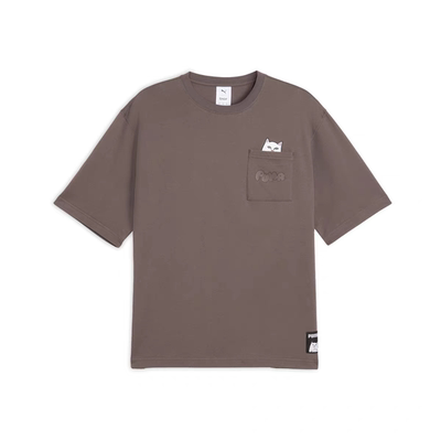 【RIPNDIP联名】美拉德宽松短袖T恤男PUMA彪马猫咪运动上衣633779