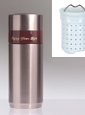 耀旌陶瓷内胆骨瓷保温杯养生水杯不锈钢真空男女商务直身杯YS012B