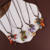 高级感陶瓷项链不掉色女轻奢小众秋冬毛衣项链女跨境饰品配饰女生