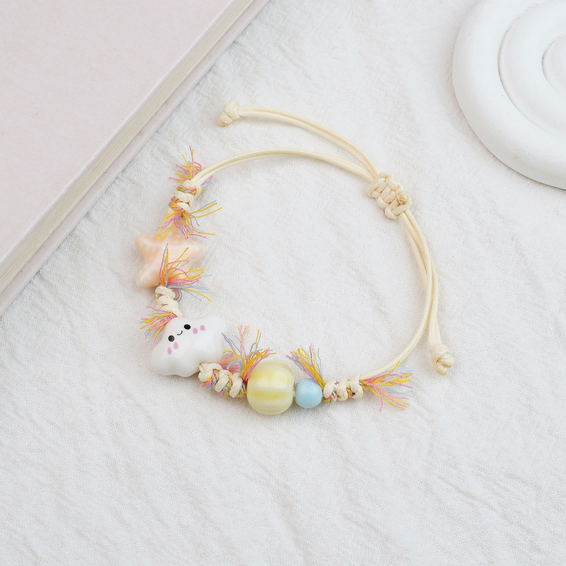 陶瓷手串手链有质感云朵手钏小众感串珠手串女可爱手环配饰新品