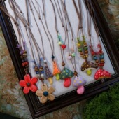 秋冬新品 景德镇陶瓷蘑菇项链配饰女小众设计跨境项链饰品女高级感