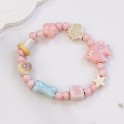 景德镇厂家货源陶瓷手链海洋鱼骨头瓷珠搭配手串复古手饰国风