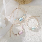 产地货源编织陶瓷手链小众设计高级感女甜美百搭文艺海洋贝壳手绳