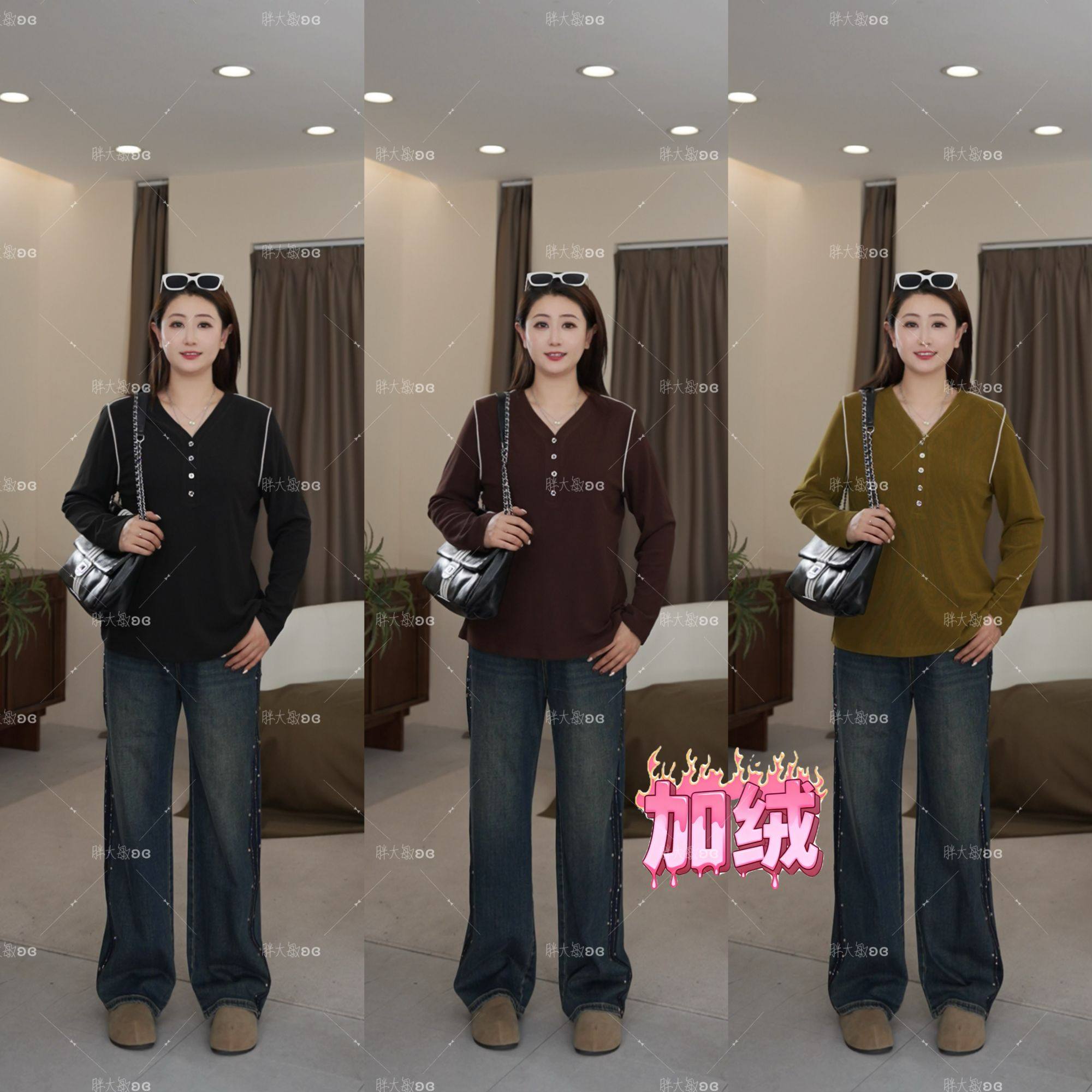 【上新】秋冬上衣PDM22604秋冬新款显瘦时尚洋气百搭大码女装T恤