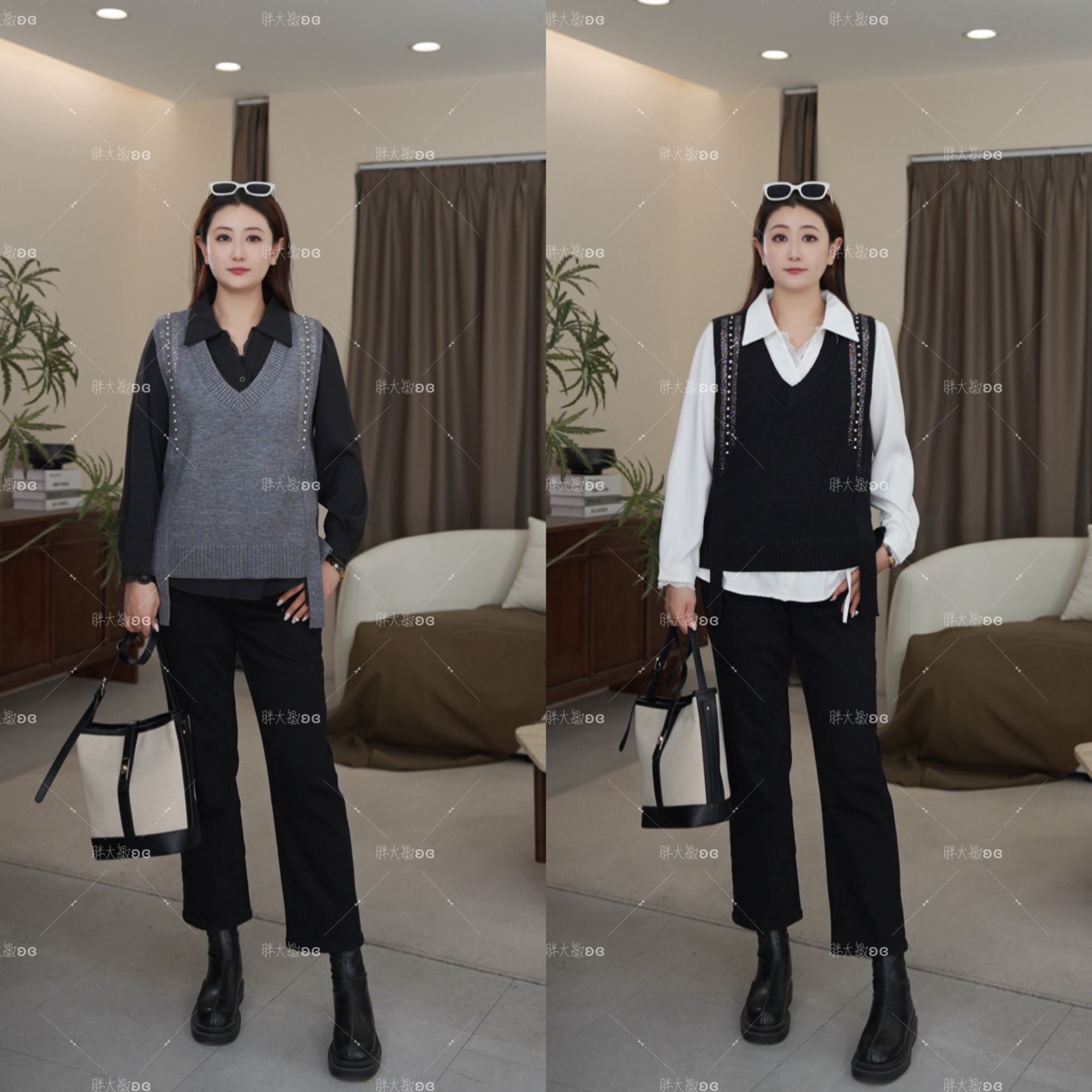 【上新】秋冬马甲PMM82160秋季新款时尚爆款带钻百搭女装大码马夹