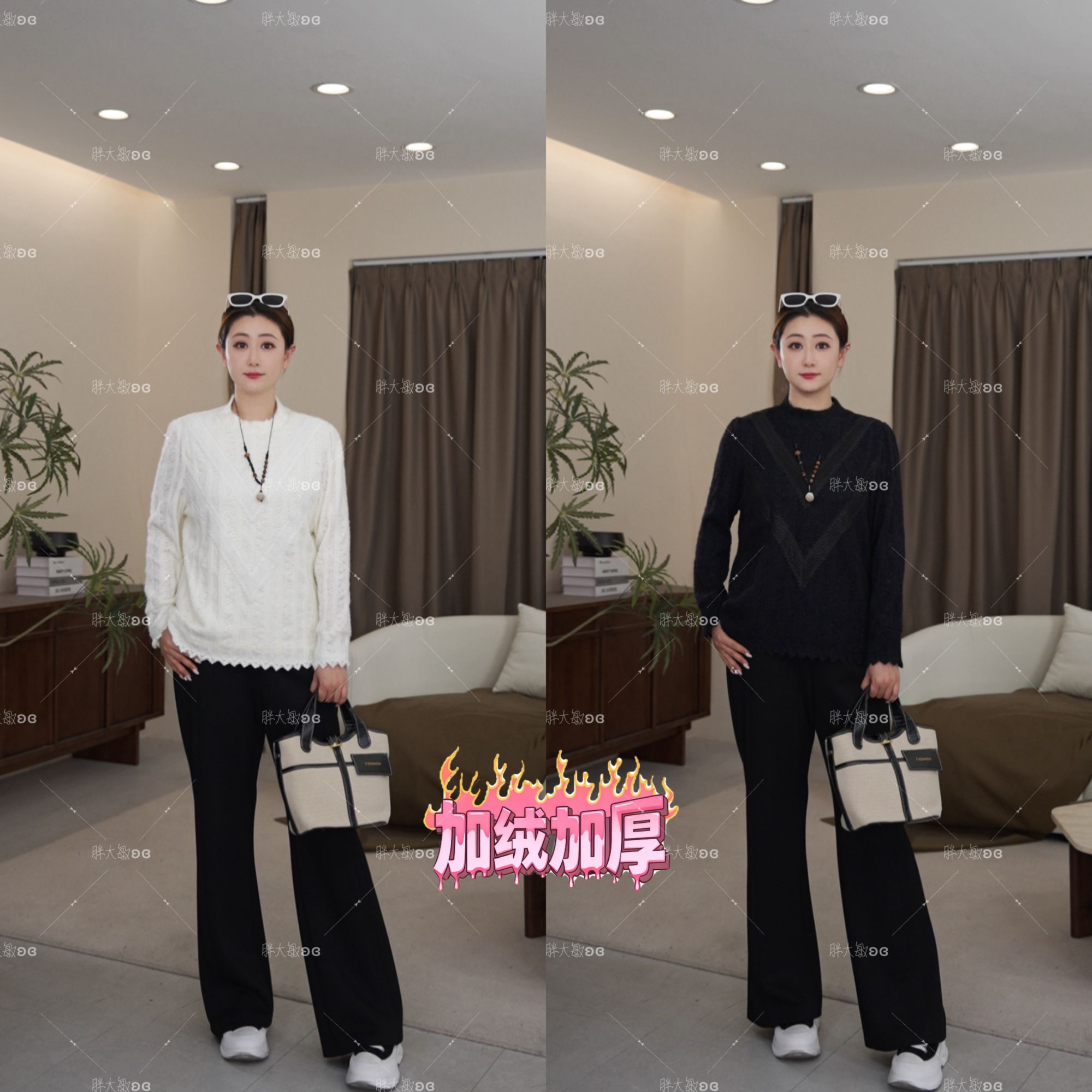 【上新】冬款上衣PDM22625新款法式优雅高级半高领蕾丝大码女装上