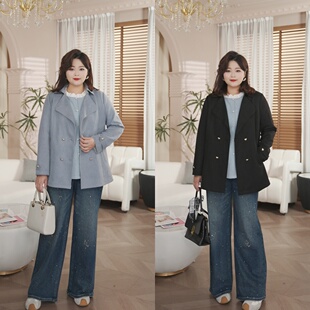 新款 春季 优雅显气质大码 女装 PWD33433 衣长74 现货仅外套