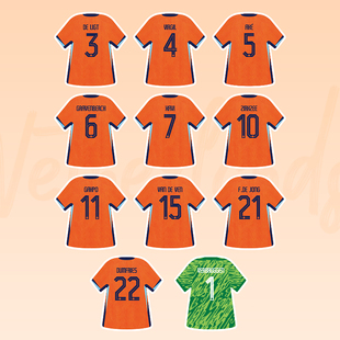 荷兰世界杯范戴克罗本范佩西球衣创意贴纸装饰手账贴画足球周边