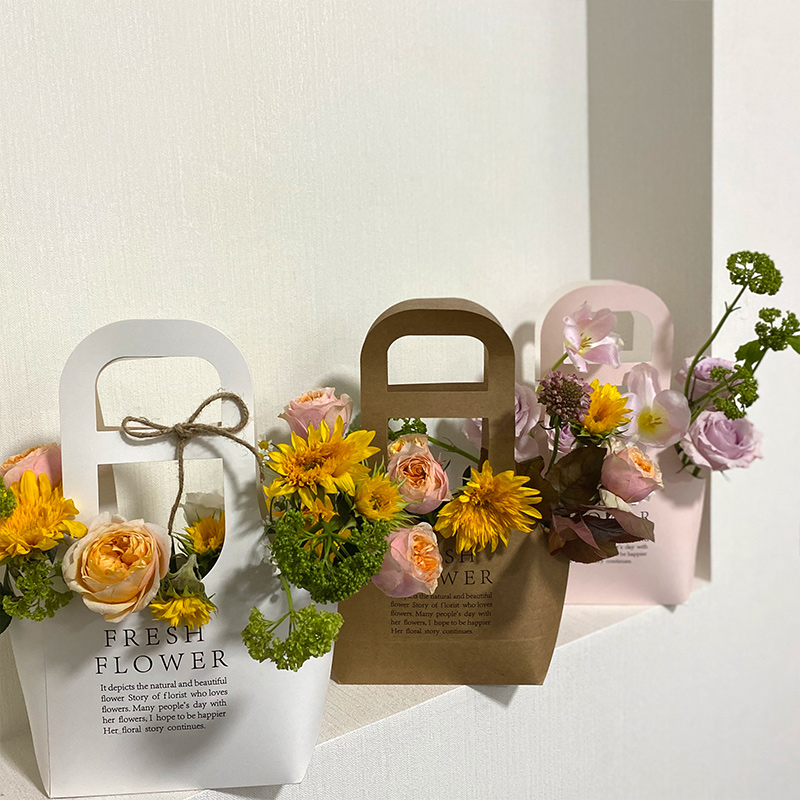 母亲节教师婚礼告白手提花艺束DI材料插花纸袋玫瑰鲜花包装礼品盒