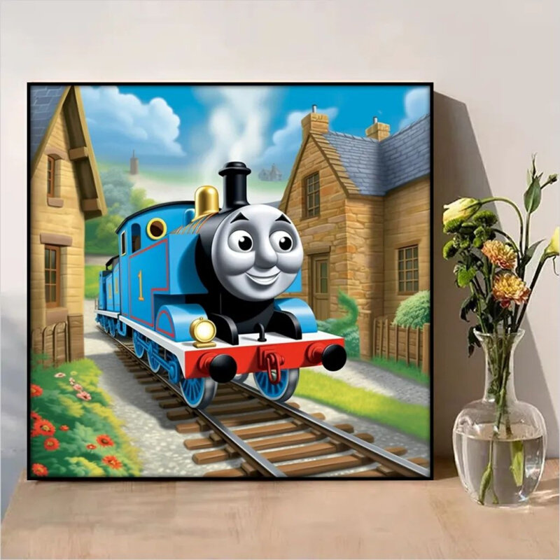 卡通动画托马斯小火车diy钻石画满钻儿童房装饰手工解压钻石绣