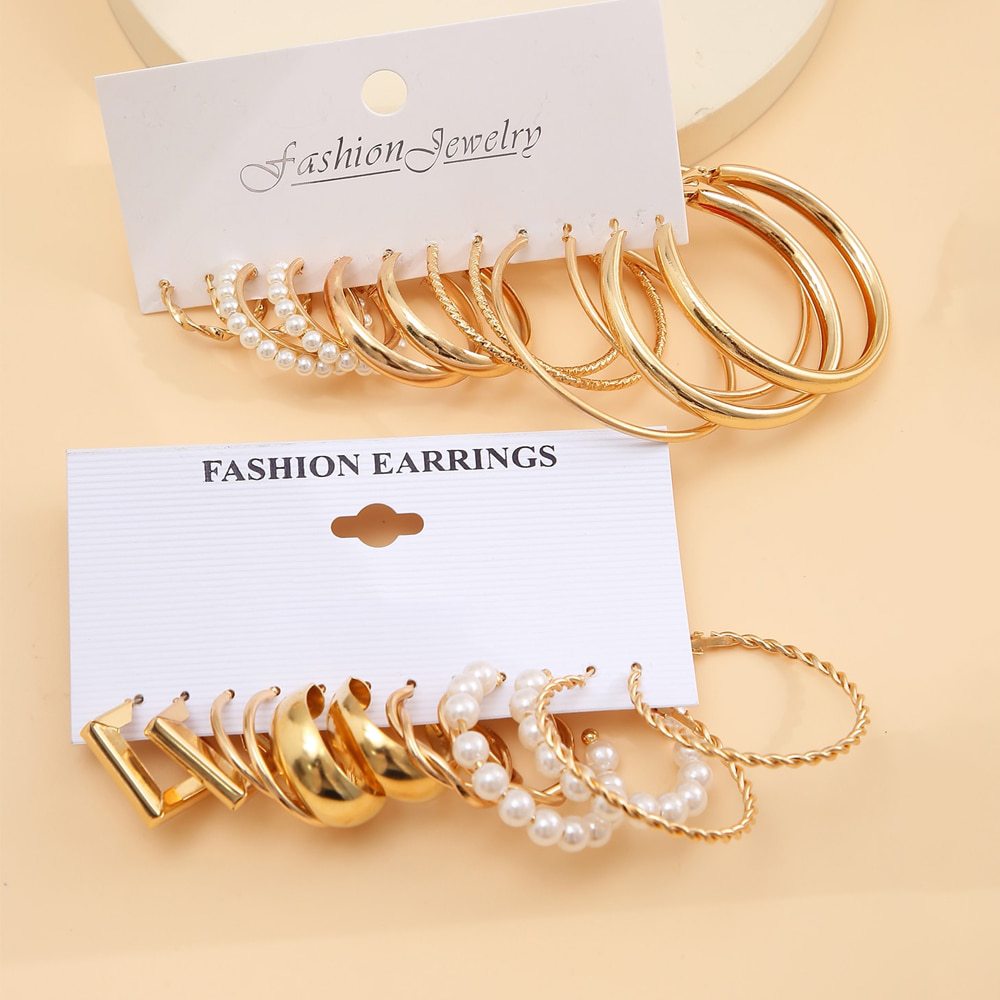 Simple Vintage Gold Color Punk Women Girls Earrings Jewlery