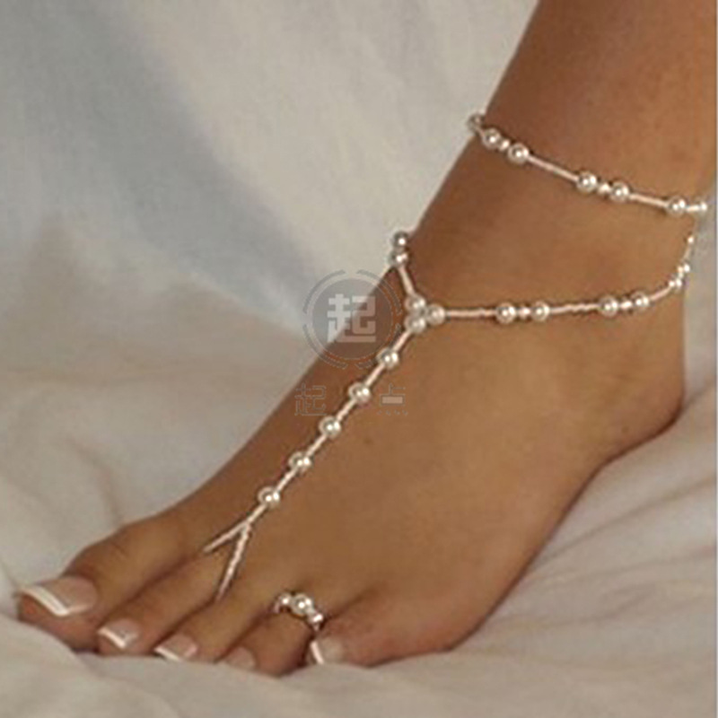 1 SET Fashion Pearl Anklet Women Ankle Bracelet Beach Imitat