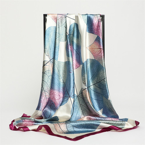 Square Scarf For Women Foulard Satin Silk Shawl Neckerchief