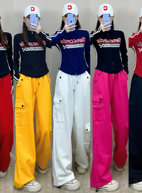 【秋冬新品】2024年新款工装裤时尚休闲运动裤子显瘦跳舞运动裤子