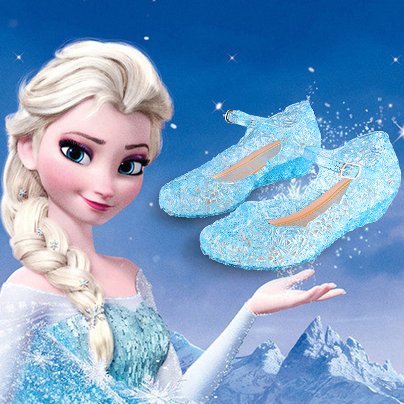 2020 summer girls sandals frozen snow and ice fate Blue Crystal Cave shoes childrens princess shoes package mail
