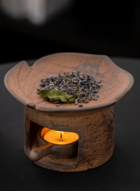 复古树叶陶瓷香薰炉蜡烛加热