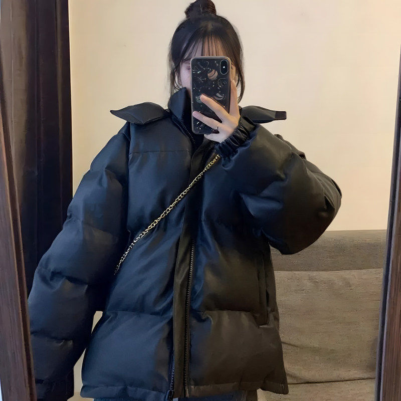 小红书推荐加厚保暖抗风PU皮棉服