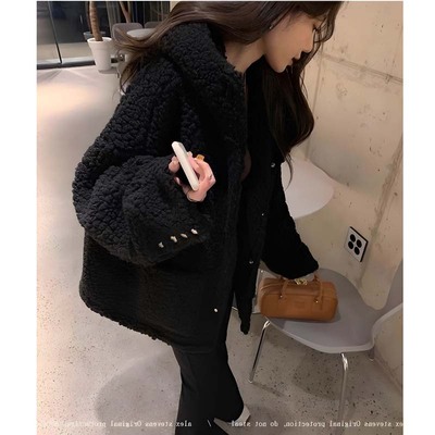 韩系保暖羊羔毛摇粒绒外套女