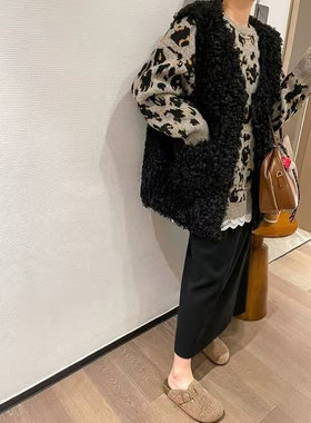 羊卷毛马甲女百搭宽松羊羔毛加厚