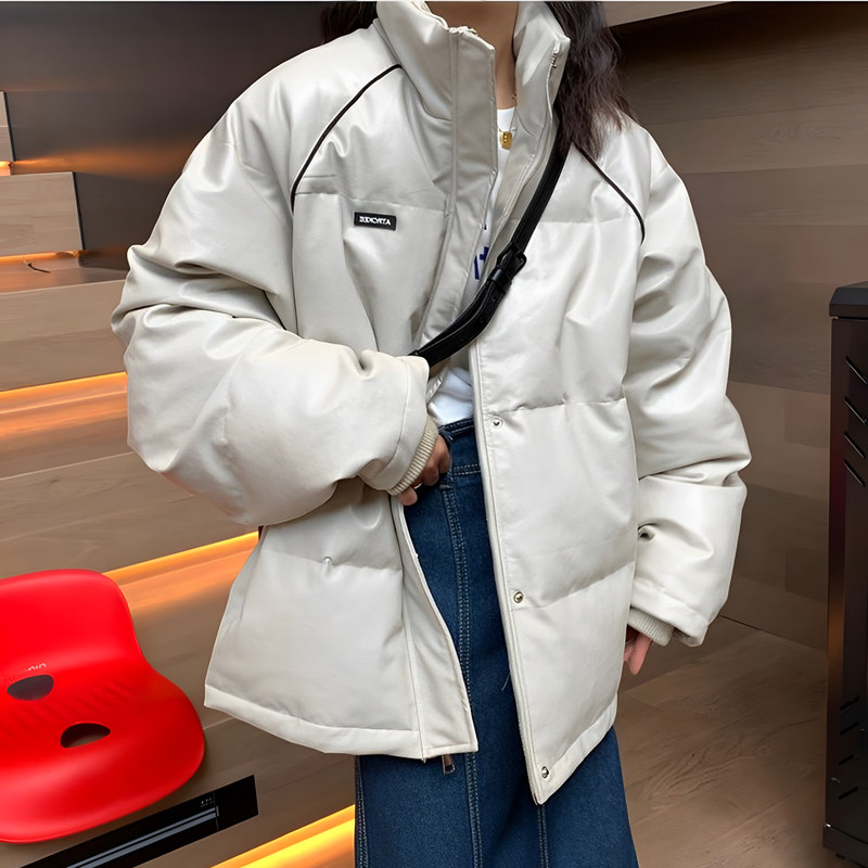小红书推荐潮牌美式街头PU皮棉服