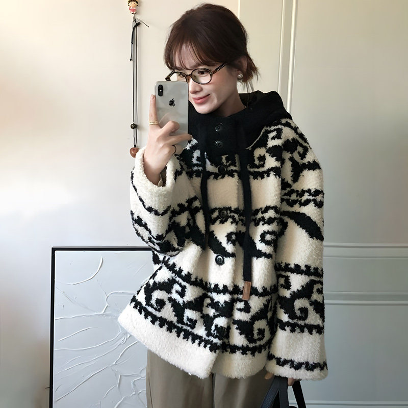 2026新款爆款小个子高级感羊羔毛外套女秋冬季摇粒绒连帽宽松上衣,女装/女士精品,短外套,淘宝优惠券,粉丝福利购,淘宝优惠卷