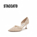 新款 婚鞋 Burano仙女鞋 复古高跟鞋 ED334AK5 蕾丝法式 思加图2025春季