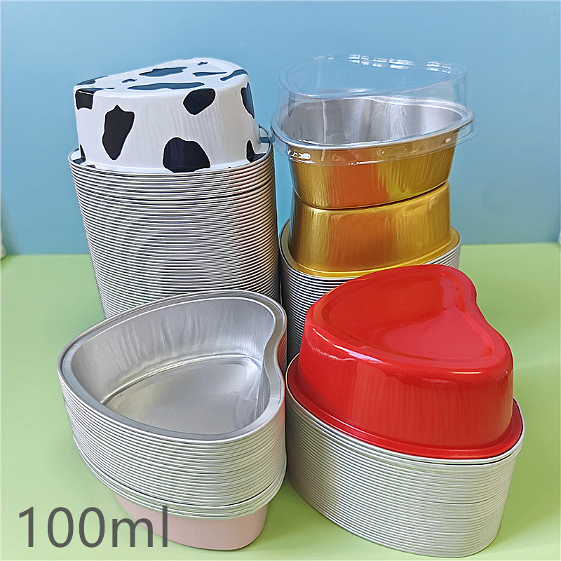 心形铝箔盒一次性布丁杯爱心锡纸