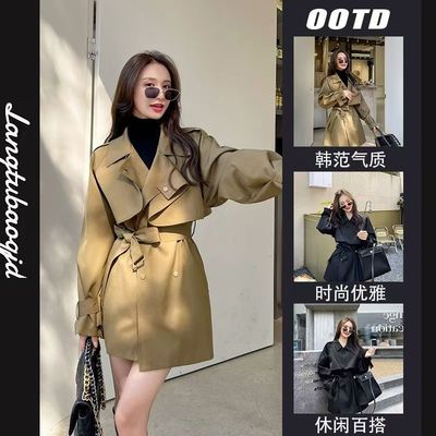 高级感短款风衣外套女小个子2