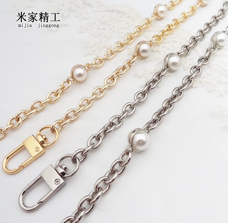 金属包包单买珍珠提手腋下装饰