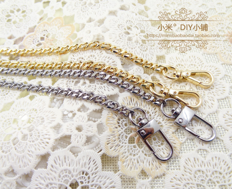 米家纯铜 包链金色金属单肩斜挎链条包带子8字发财链女包小包链条