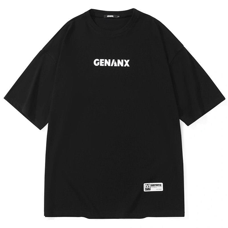 genanx闪电潮牌重磅t恤夏季新款简约风字母logo印花情侣多彩t恤