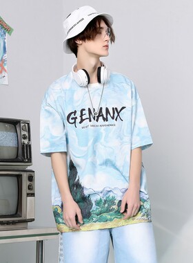 T恤GENANX闪电潮牌太空棉