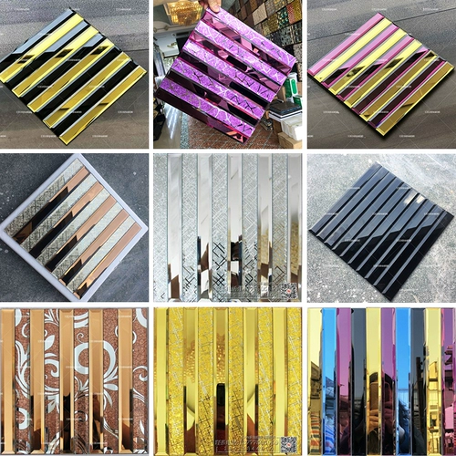 Стеклянная самоклеющаяся мозаика на стену, 3x, 30см, зеркальный эффект