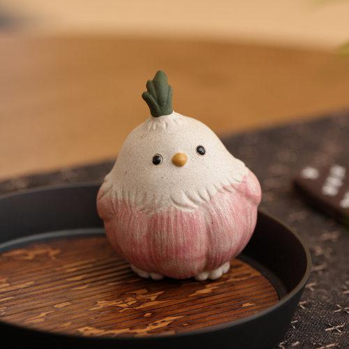 紫砂茶宠大蒜摆件创意手工雕塑