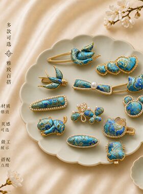 宋锦发夹高级感发卡发饰头饰侧边