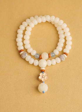 天然白玉菩提手串原籽菩提子文玩