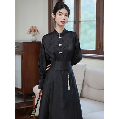 新中式国风改良汉服立领衬衣1145