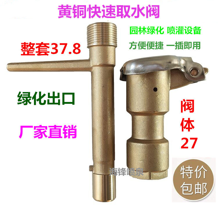 6分黄铜快速取水阀杆 铜绿化取水器 取水阀钥匙洒水栓园林DN20