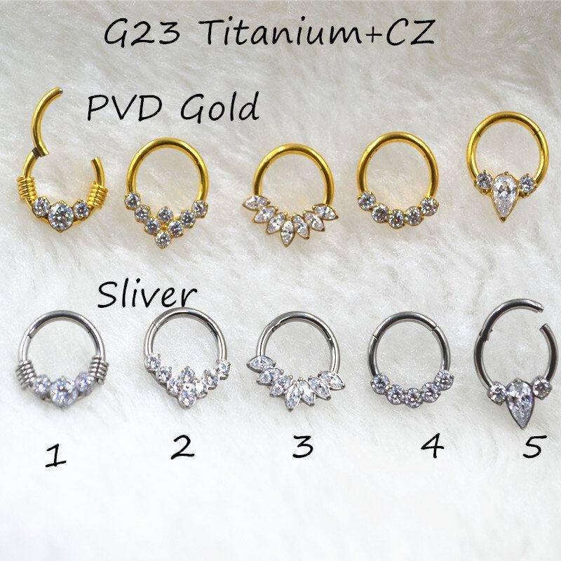 G23钛合金新款人体穿刺穿孔饰品鼻中隔锆石鼻环鼻钉耳蜗钉耳骨钉