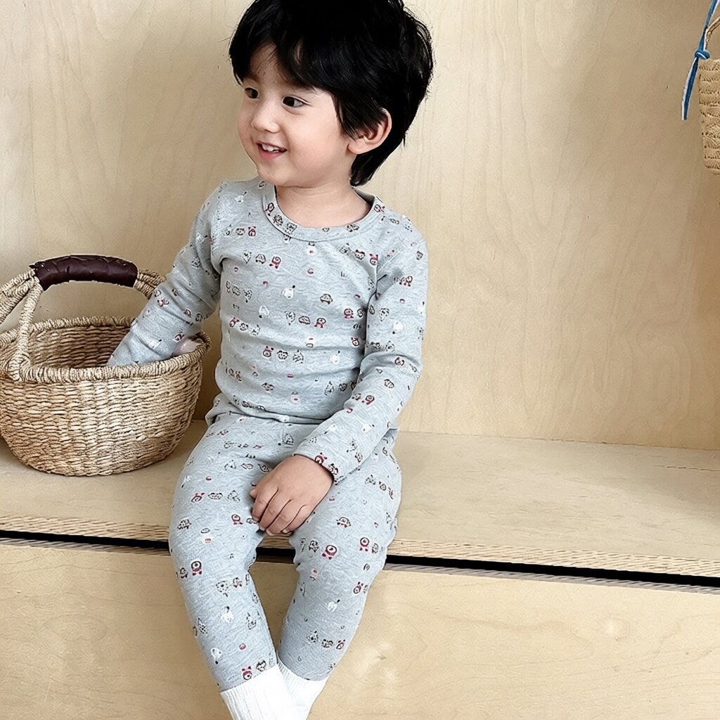 儿童无骨秋衣秋裤套装秋冬保暖宝宝内衣磨毛厚款韩版A类棉男女童