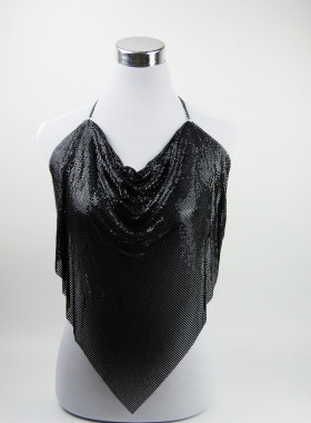 欧美速卖通跨境项链女性感沙滩比基尼铝网布胸链身体链