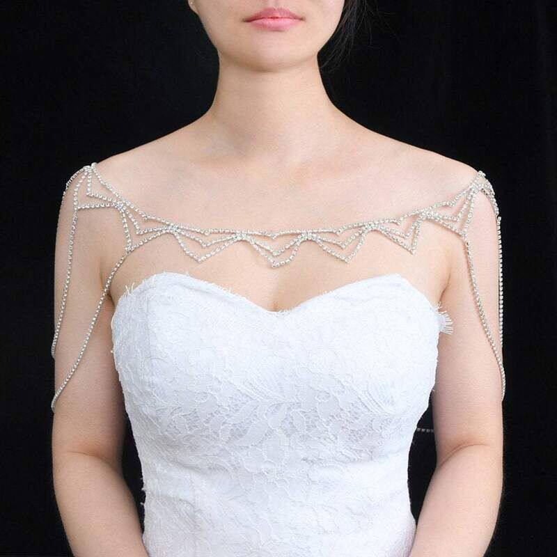 外贸新款时尚多层水钻肩链气质百搭新娘婚纱配饰女Shoulder chain
