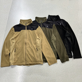 立领抓绒拉链衫 蜂窝科技摇粒绒户外运动宽松休闲大码 春秋薄款 外贸