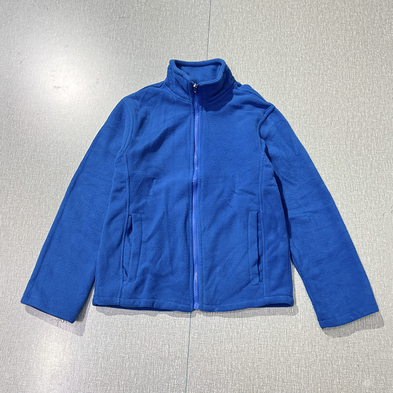 蓝色轻保暖抓绒摇粒绒校服内胆