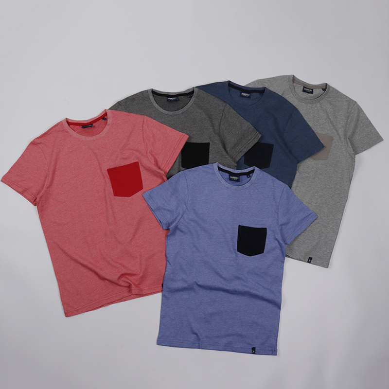 纯棉T!夏季男士短袖带兜口袋纯色休闲宽松大码圆领T恤中青年上衣
