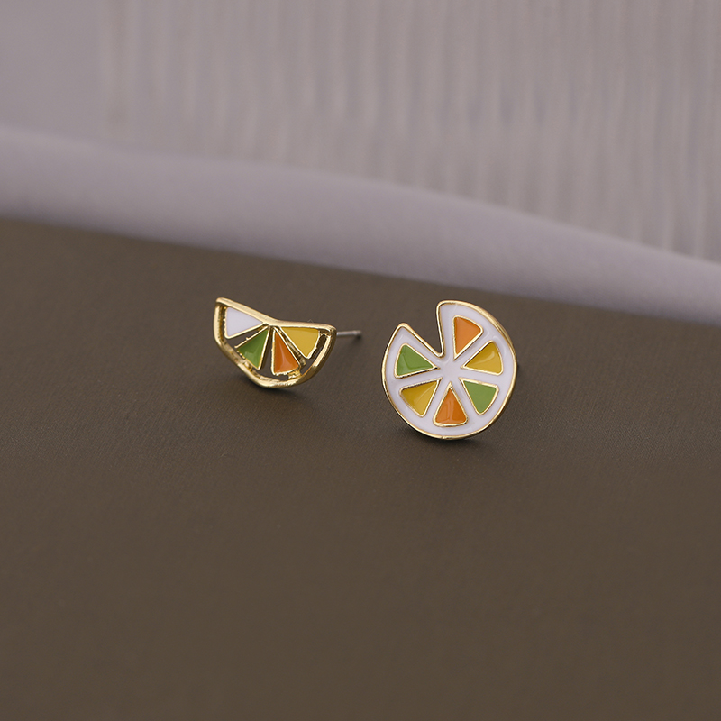 清新柠檬耳钉蚊香盘无耳洞耳夹
