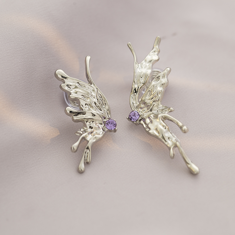 不对称精致气质蝴蝶蚊香盘耳夹